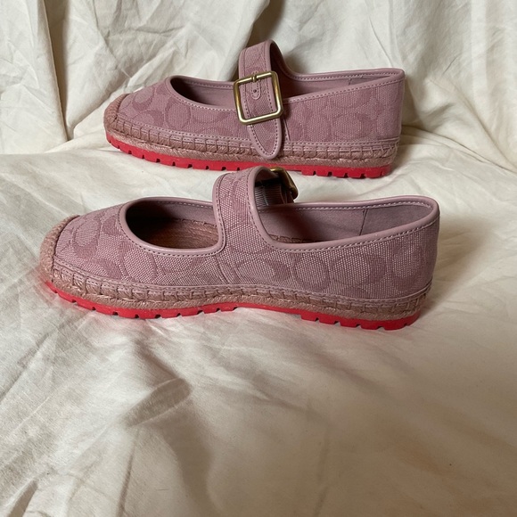 COACH Women's Courtney Mary Jane Signature "C" Espadrille Flats 5.5 - Picture 4 of 11